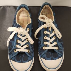 Coach Navy and Tan Sneakers
